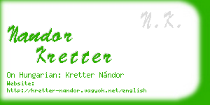 nandor kretter business card